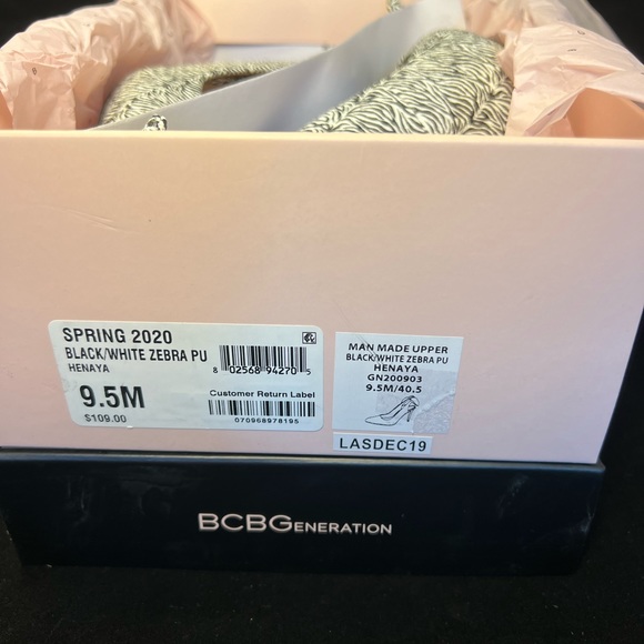 NWT BCBGeneration Henaya Black/White Zebra Slingback Knotted Bow Pumps - Picture 5 of 5